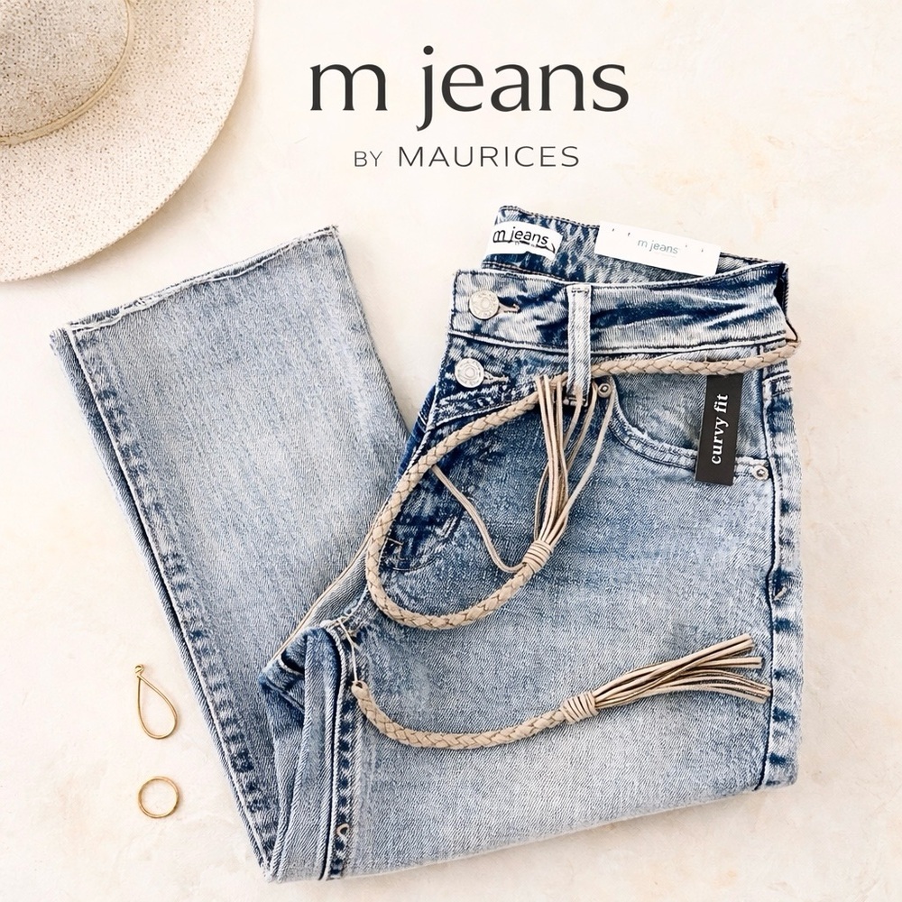 Maurices M Jeans Curvy Fit High Rise Kick Boot Ankle Jeans Raw Hem NWT Size 2